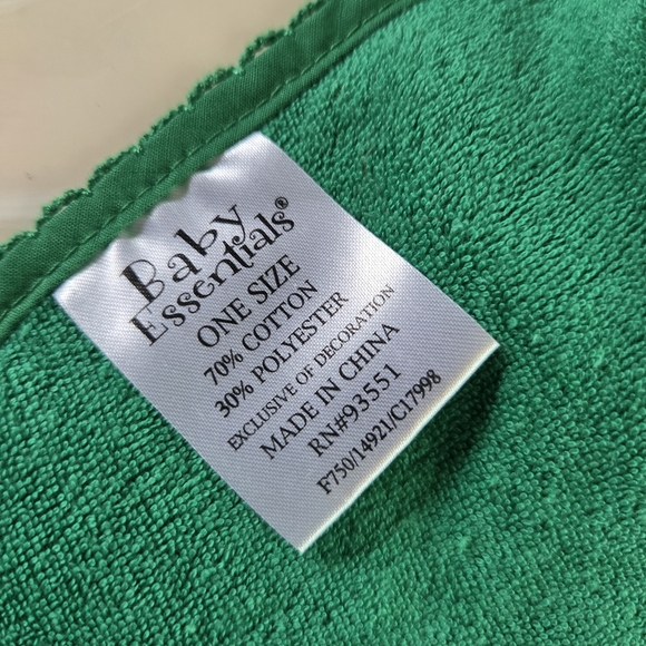 Baby Essentials Festive Green Bib and Burp Cloth Set - Picture 7 of 8